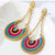 Multicolor Beaded Gold Chain Earrings (D7) - PAAIE