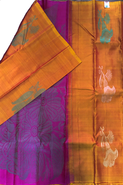 Silk Mark Certified Designer Pure Bangalori Silk Saree (D 23) - PAAIE