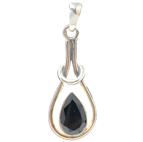 925 Onyx Teardrop Sterling Silver Pendant - PAAIE