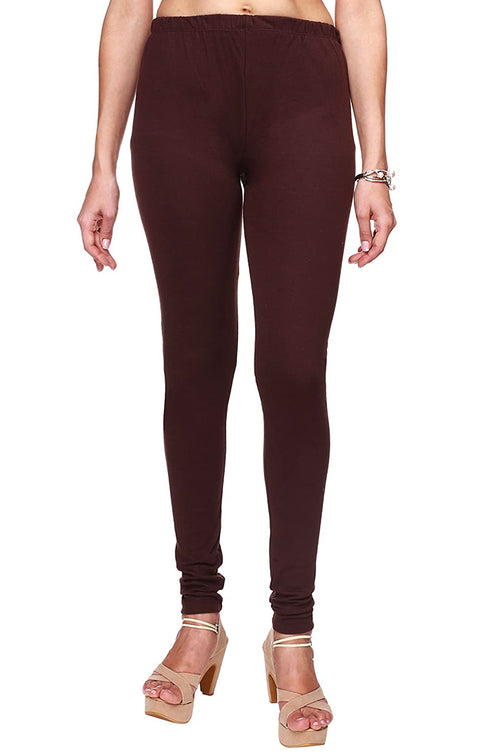 Ultra Soft Brown Color Hosiery Churidar Solid Leggings for Womens and Girls (D13)