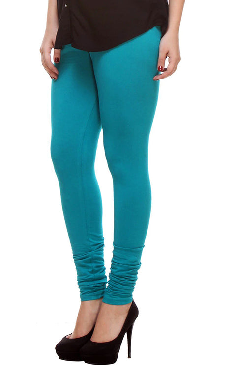 Ultra Soft Teal Color Hosiery Churidar Solid Leggings for Womens and Girls (D14)