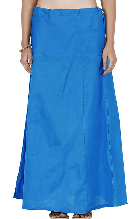 Readymade Petticoat in Sky Blue Color for Saree (Cotton)