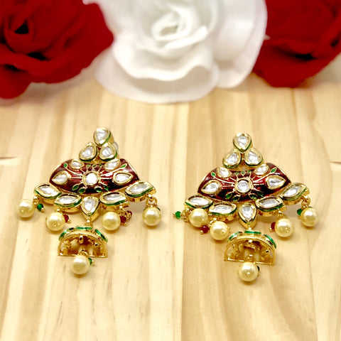 Peacock design Kundan Pearl Necklace Set - PAAIE
