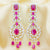 American Diamond Ruby Earrings (Design 3) - PAAIE