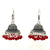 German Silver Jhumki with Red beads - PAAIE