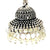 German Silver Jhumki with White beads - PAAIE