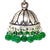 Small Stud designer Jhumki with Green Beads - PAAIE