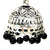 Floral Design Jhumki with Studs and Black Beads - PAAIE