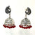 Floral Design Jhumki with Studs and Red beads - PAAIE