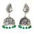 Designer studs Jhumka in green - PAAIE