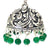 Designer studs Jhumka in green - PAAIE