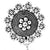 Designer German Silver Floral Jhumki with Black Beads - PAAIE