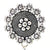 Designer German Silver Floral Jhumki with Green Beads - PAAIE
