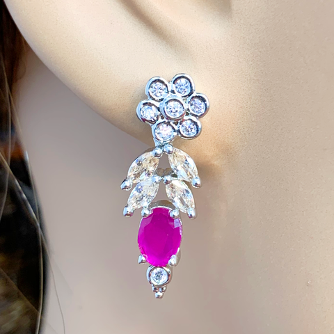 American Diamond Ruby and Champagne Colored Set - PAAIE