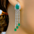 American Diamond Semi-Precious Emerald Long Set - PAAIE