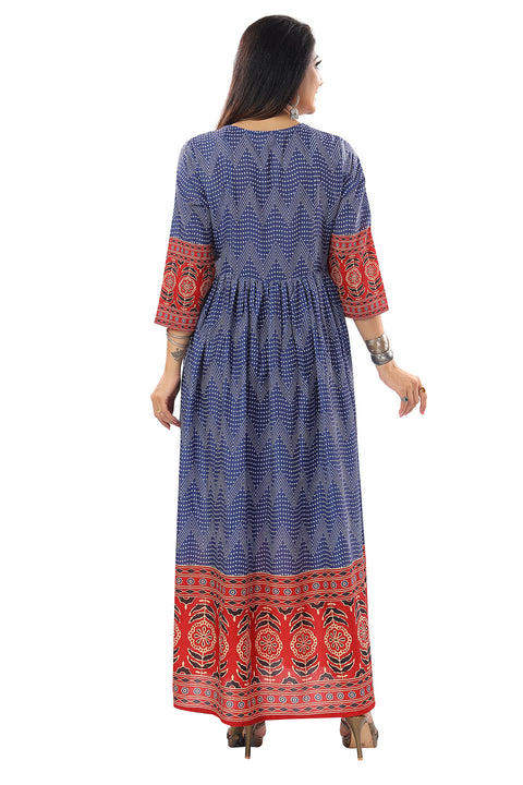 Ravishing Purple Masleen Anarkali Long Kurti With Flared look For Women Casual Wear (D821)