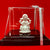 999 Pure Silver Rectangular Ganesha Idol with Scarlet Headrest - PAAIE