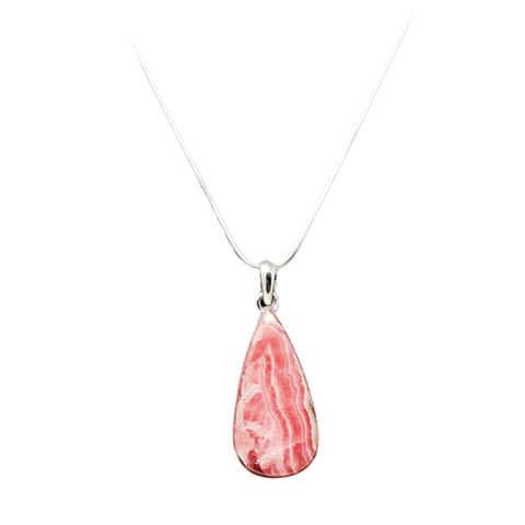 925 Teardrop Rhodochrosite Sterling Silver Pendant - PAAIE