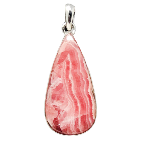 925 Teardrop Rhodochrosite Sterling Silver Pendant - PAAIE