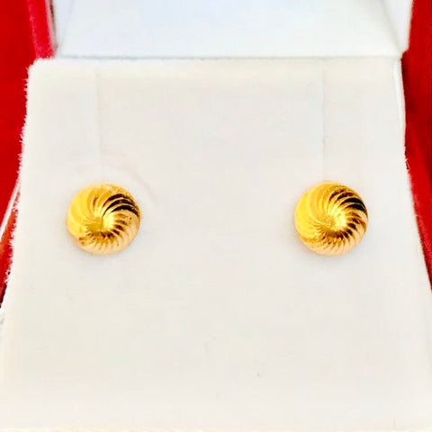 24K Gold Round Studs (Design 45) - PAAIE