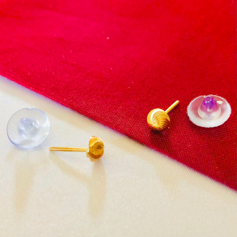 24K Gold Round Studs (Design 45) - PAAIE