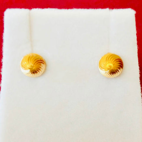 24K Gold Round Studs (Design 45) - PAAIE