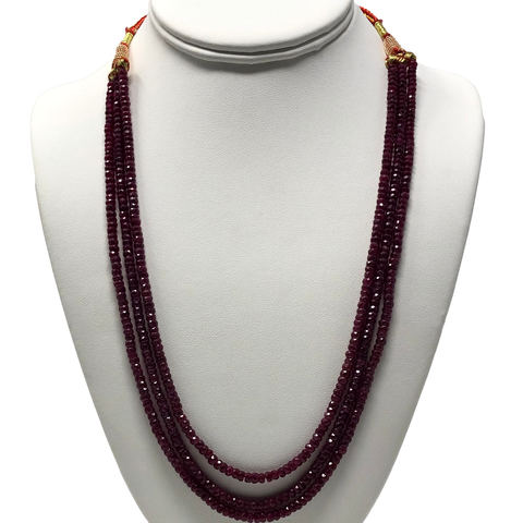 Small Ruby Gemstone Necklace (Design 5) - PAAIE