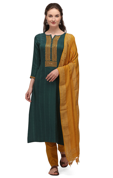 Sensational Green Designer Suit with Salwar and Dupatta For Ethnic Wear (K239) - PAAIE