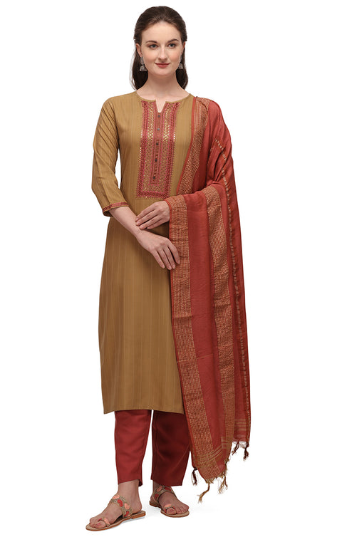Enchanting Beige Designer Suit with Salwar and Dupatta For Ethnic Wear (K241) - PAAIE