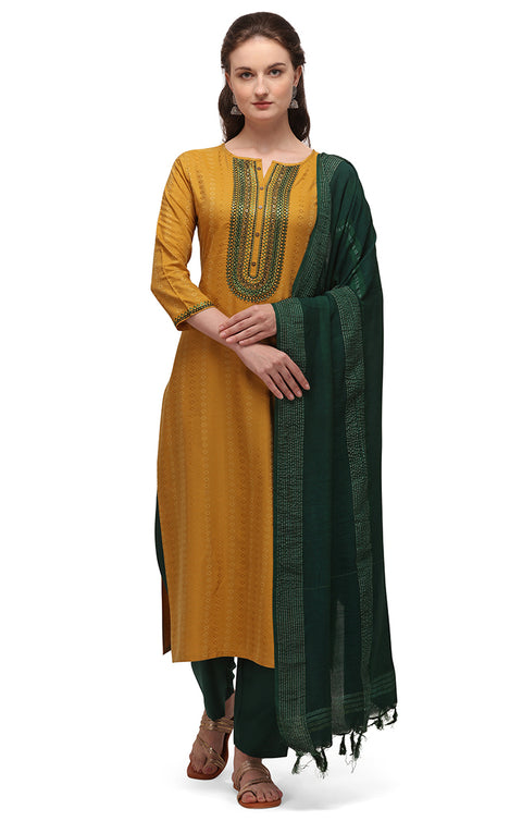 Adorable Yellow Designer Suit with Salwar and Dupatta For Ethnic Wear (K238) - PAAIE