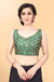 New Arrival Silk Imported Fabric Green Fully Stitched Blouse with Mirror Work For Casual Party (Design 17)
