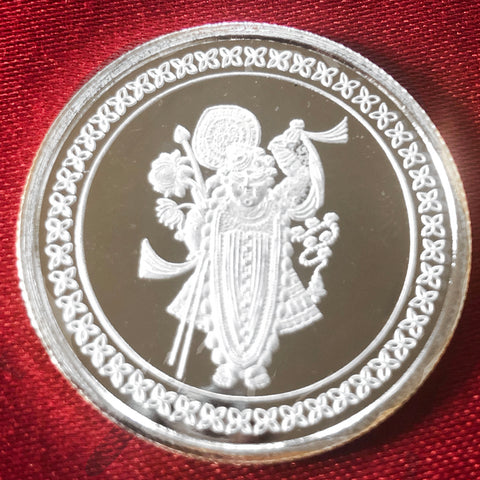Pure Silver 10 Grams Shrinath ji Coin (Design 3) - PAAIE