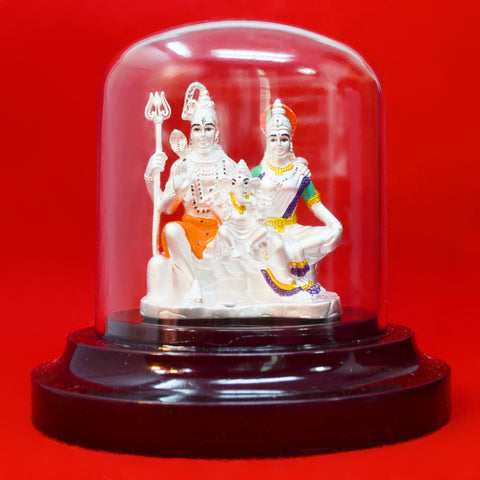 999 Pure Silver Shiva Parvati Idol - PAAIE