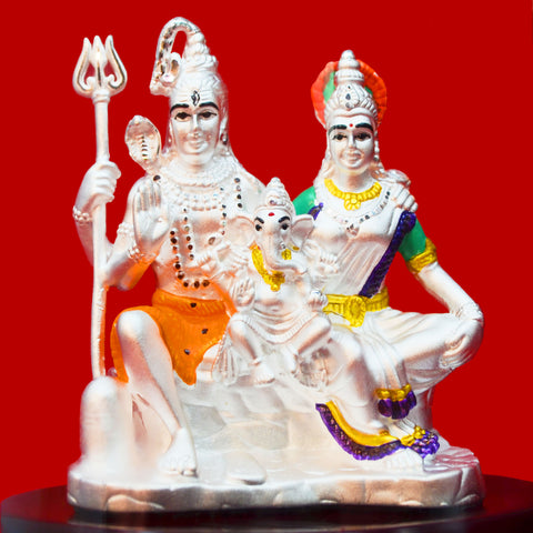 999 Pure Silver Shiva Parvati Idol - PAAIE