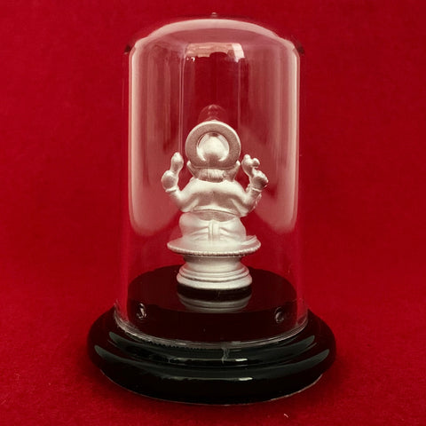 999 Pure Silver Small Ganesha Idol in Circular Base - PAAIE