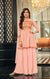 Designer Peach Color Suit with Sharara & Dupatta in Georgette (K624)