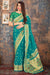 Banarasi Silk Designer Teal Blue and Golden Saree - PAAIE