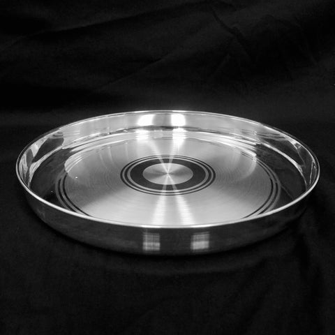 998 Solid Silver 12 Inches Simple Thali (Design 8)