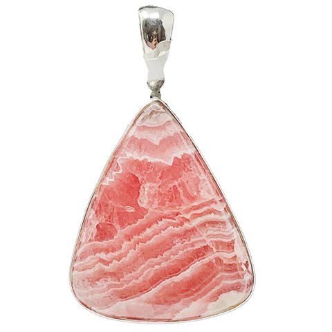 925 Triangular Rhodochrosite Sterling Silver Pendant - PAAIE