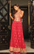 Designer Red Color Jump Suit in Chinon (K621)