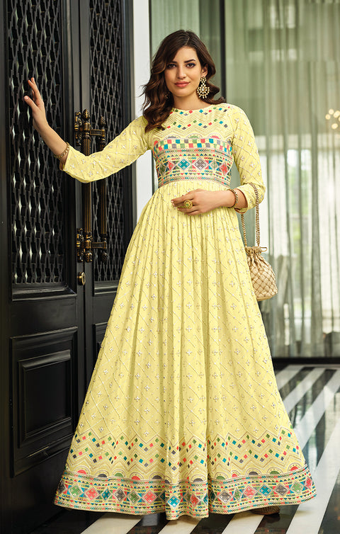 Designer Yellow Color Suit with Dupatta in Georgette (K616)