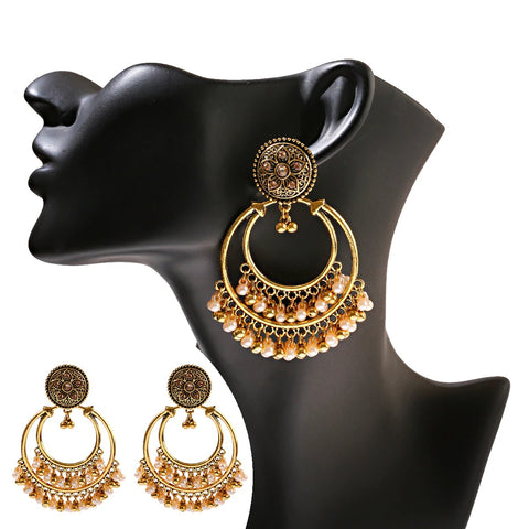 Golden Oxidized Black Color Traditional Jhumki Earrings (E237)