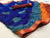 Designer Chiffon Bandhej Orange And Blue With Gotta Patti Saree - PAAIE
