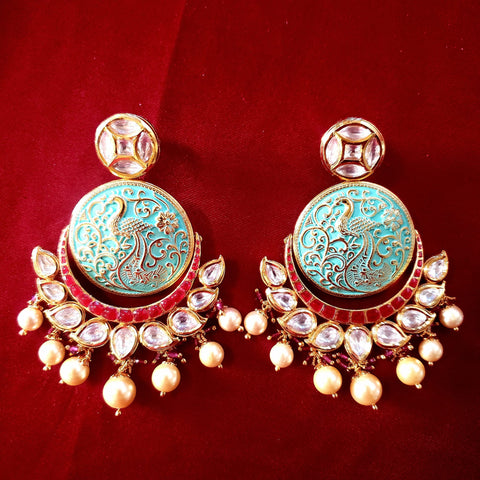 Gold Plated Kundan Earrings (Design 172) - PAAIE