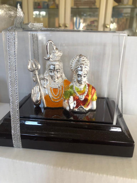 999 Pure Silver Shiva Parvati Idol