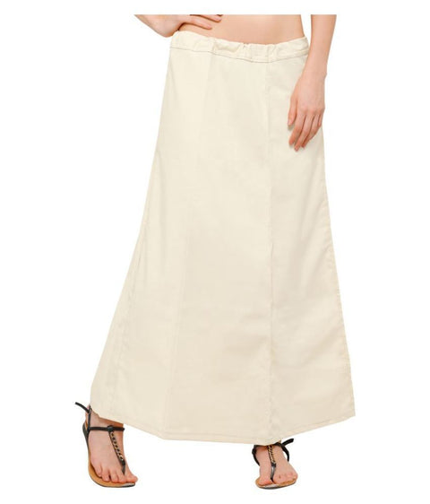 Free Size Readymade Petticoats in Cream Color (Cotton) - PAAIE