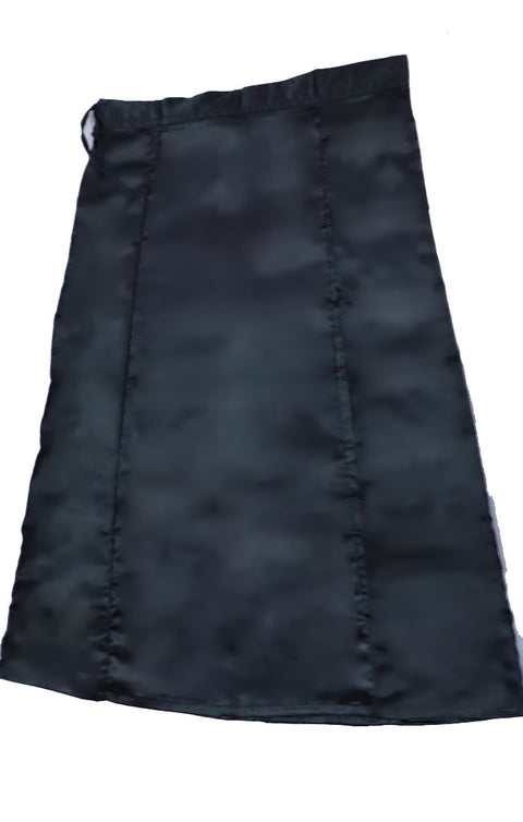 Free Size Readymade Petticoats in Black Color (Satin) - PAAIE