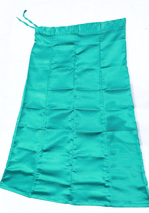 Free Size Readymade Petticoats in Light Green Color (Satin) - PAAIE