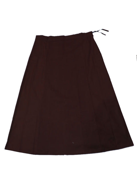 Free Size Readymade Petticoat in Brown Color (Cotton) - PAAIE