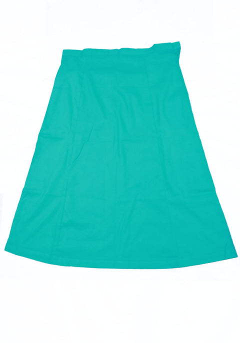 Free Size Readymade Petticoat in Green Color (Cotton) - PAAIE
